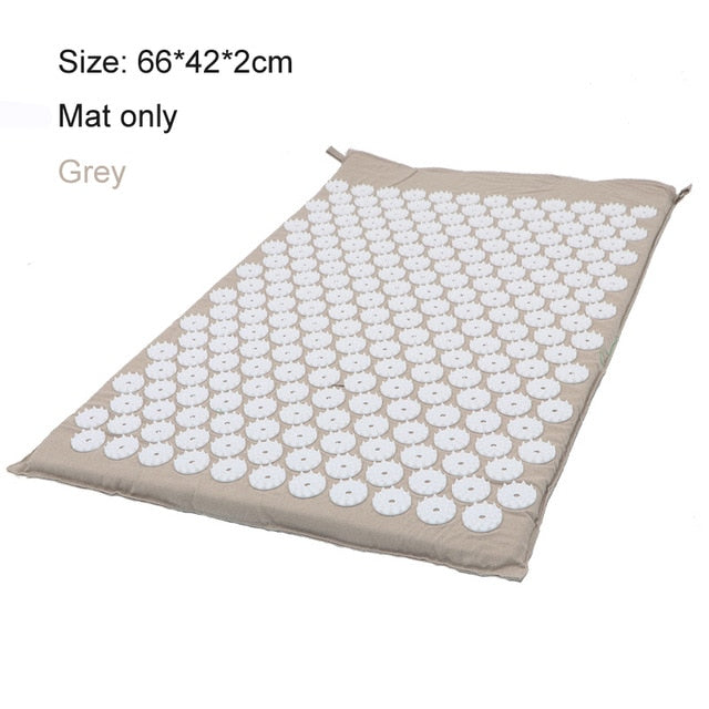 Needle Acupressure, Massage and Yoga Mat and Pillow Cushion Set for Anti-Stress and Pain Relief