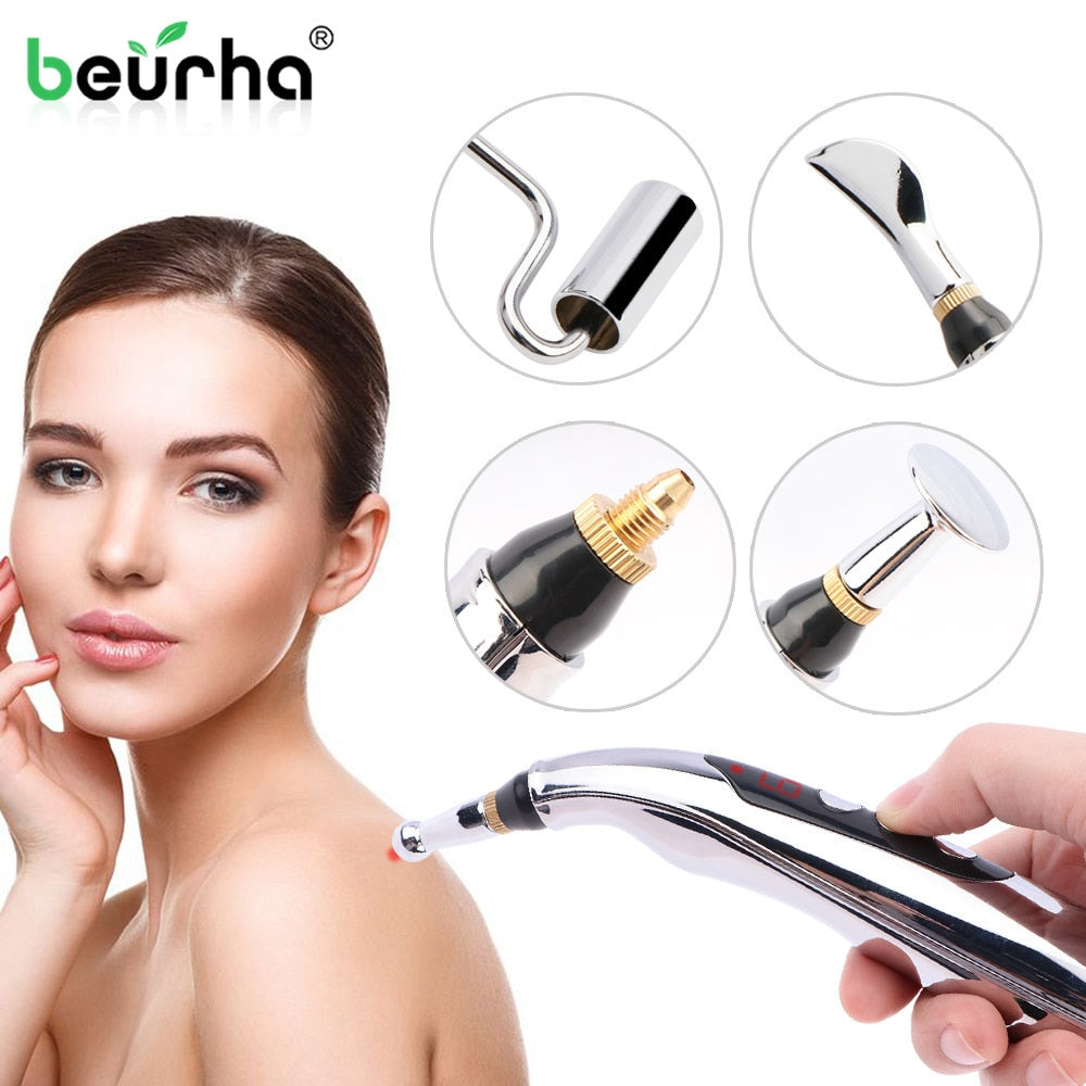 USB Electric Acupuncture Pen - Tens Massage - Meridian Energy Laser Therapy Pen - Pain Relief - Mini Stimulation Massager