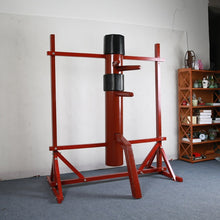 Load image into Gallery viewer, Height Adjustable Wing Chun Wooden Dummy with Frame
